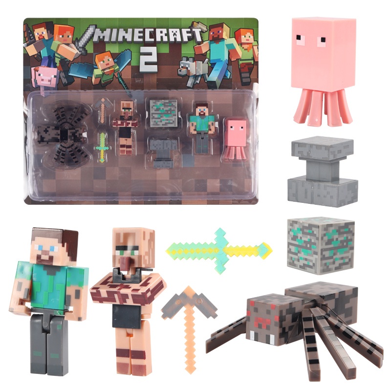 ของเล่นตัวต่อเลโก้-โมเดลตุ๊กตา-minecraft-zombie-minecraft-ขนาดเล็ก-สําหรับเด็ก-4p2z