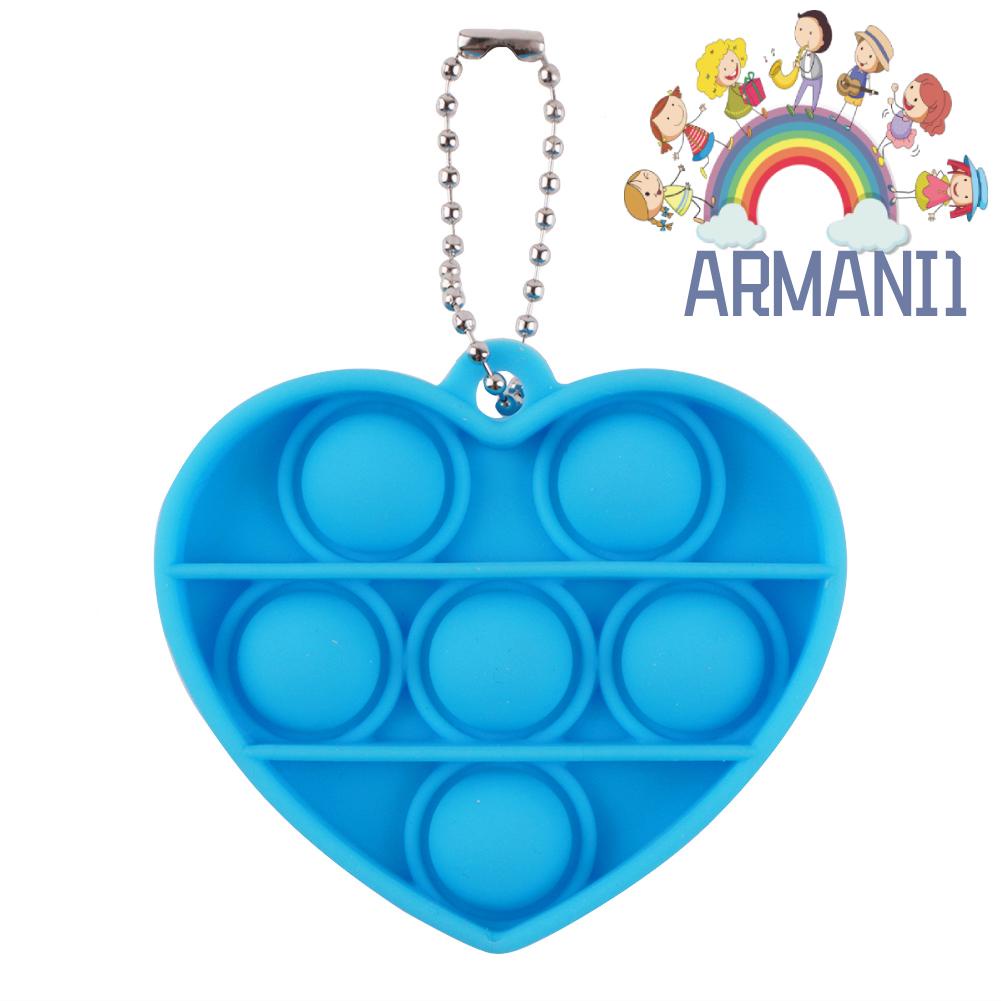 armani1-th-พวงกุญแจบับเบิล-รูปหัวใจ-ของเล่นบรรเทาความเครียด-สีฟ้า