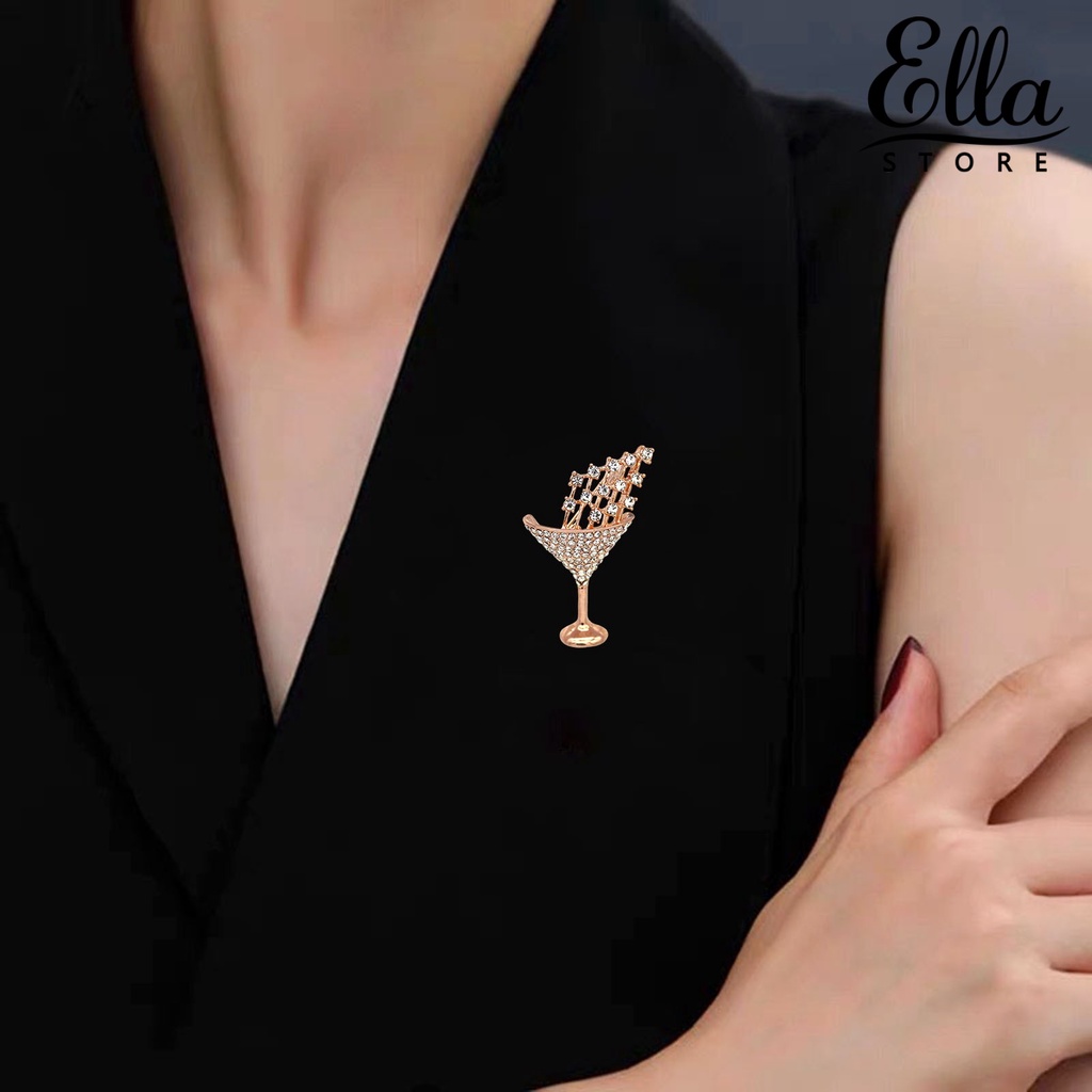 ellastore123-เข็มกลัด-รูปถ้วยค็อกเทล-ประดับพลอยเทียม-แวววาว-เครื่องประดับ-สําหรับกระเป๋าเป้สะพายหลัง-หมวก-กระเป๋าเป้สะพายหลัง-diy