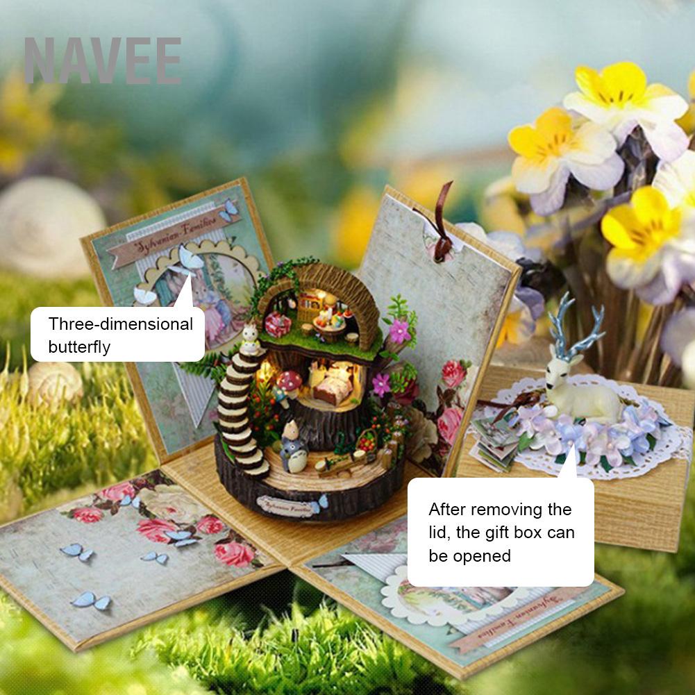 navee-บุคลิกภาพ-diy-ป่าไม้ประกอบแบบจำลองบ้านจิ๋วของเล่นของขวัญวันเกิด