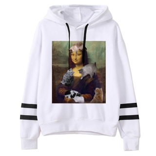เสื้อกันหนาว มีฮู้ด ลายการ์ตูนอนิเมะ Mona Lisa y2k 90s สไตล์โกธิค ฮาราจูกุ สําหรับผู้หญิง