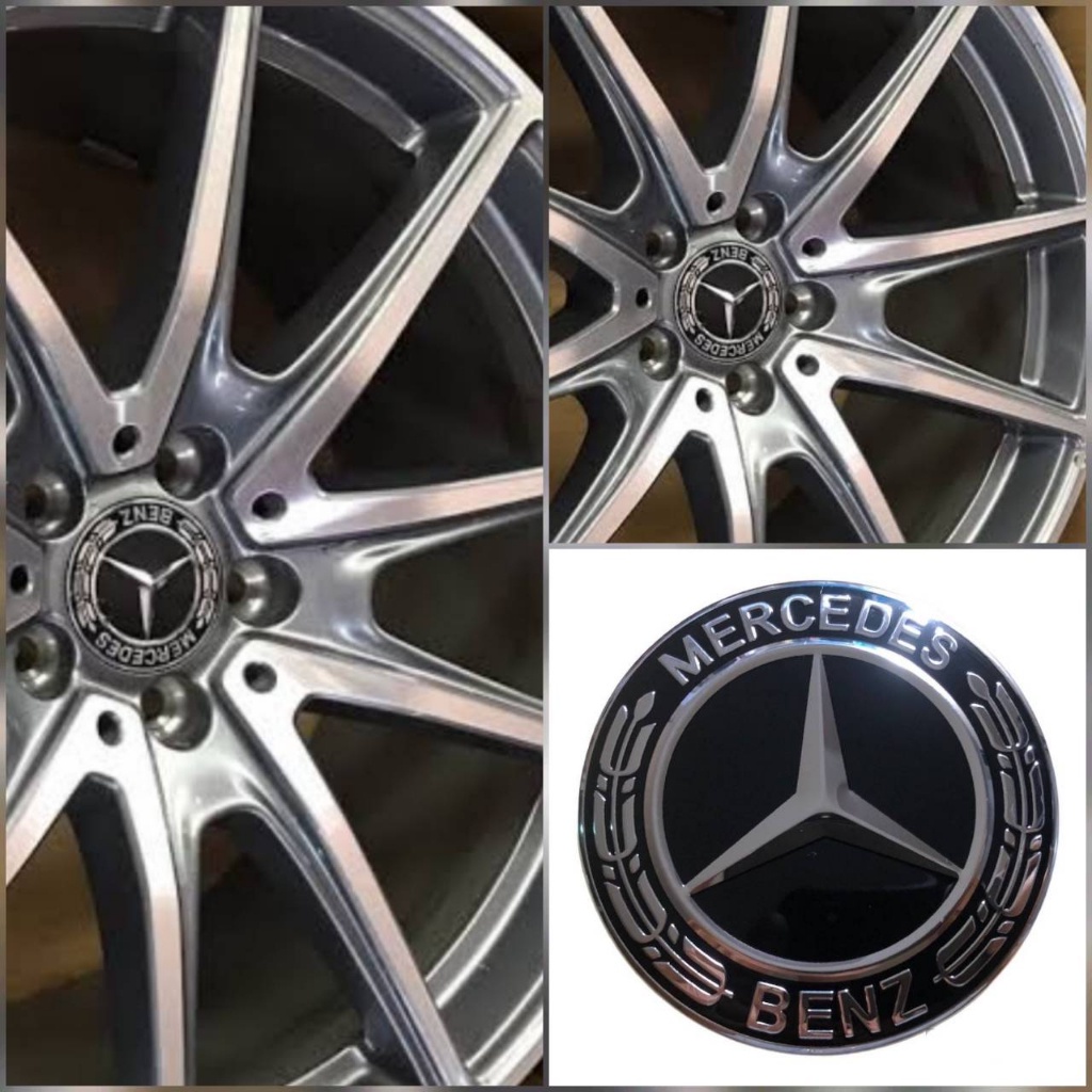 ฝาครอบดุมล้อ-benz-เบนซ์-ช่อมะกอก-75mm-ราคาต่อ-4-ชิ้น-สีดำ-ส่งไว