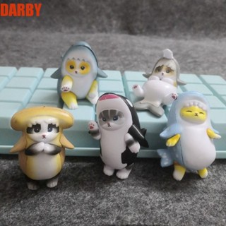 Darby ตุ๊กตาฟิกเกอร์ รูปการ์ตูนแมว กุ้งทอด ฉลาม DIY สําหรับตกแต่งโต๊ะ