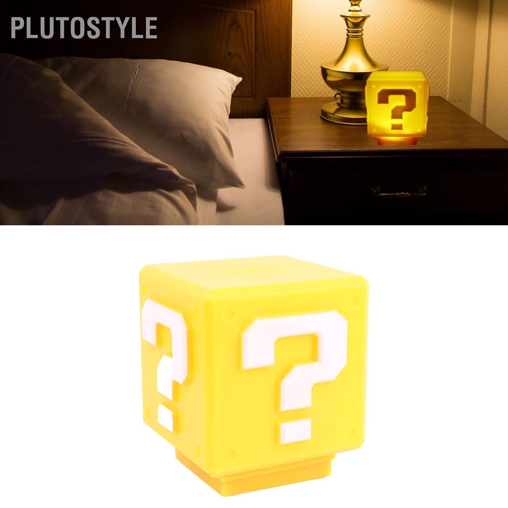 plutostyle-บล็อกคำถาม-night-light-led-บล็อกเหรียญจำลองเสียง-usb-ชาร์จไฟข้างเตียงขนาดกะทัดรัดสำหรับห้องนอนเด็กชายหญิง