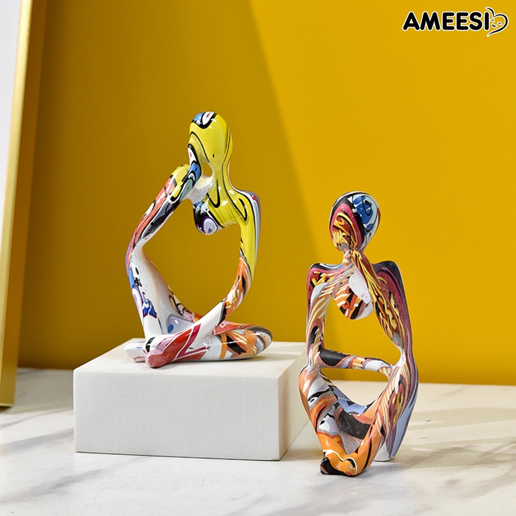 โมเดลเรซิ่น-รูปปั้น-ameesi-abstract-thinker-สีสันสดใส-สไตล์นอร์ดิก-สําหรับตกแต่งบ้าน-ออฟฟิศ-ห้องนั่งเล่น
