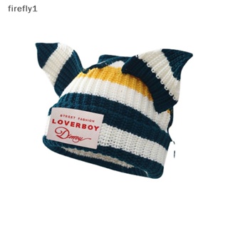 [Firefly] หมวกบีนนี่ ผ้าวูลถัก แต่งหูหมูน่ารัก ให้ความอบอุ่น เหมาะกับของขวัญคริสต์มาส สไตล์ฮิปฮอป สําหรับผู้หญิง