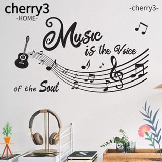 Cherry3 สติกเกอร์ไวนิล ลายตัวอักษร Music is The Voice of The Soul แกะออกได้ สําหรับติดตกแต่งผนังบ้าน ห้องนั่งเล่น