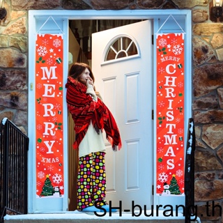 【Buran】ป้ายแบนเนอร์ ลายคริสต์มาส ขนาดใหญ่ สําหรับตกแต่งบ้าน สวน ประตูหน้าบ้าน 1 คู่