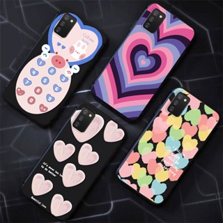 สําหรับ Samsung Galaxy A02 A02S A12 A22 A32 A42 A52 A52S M02 M12 M22 4G 5G เคสโทรศัพท์ซิลิโคน TPU แบบนิ่ม ลายหัวใจ กันกระแทก