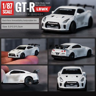 1/87 NISSAN GT-R 34 LBWK โมเดลรถยนต์ Diecast ของเล่นสําหรับเด็กผู้ชาย ของขวัญวันเกิด รถของเล่น คอลเลกชัน