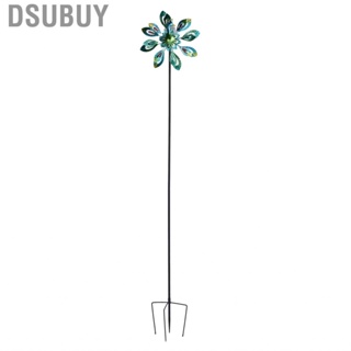 Dsubuy Double Layer Wind Spinners Metal Windmill Spinner W/Ground  Solar Light UT