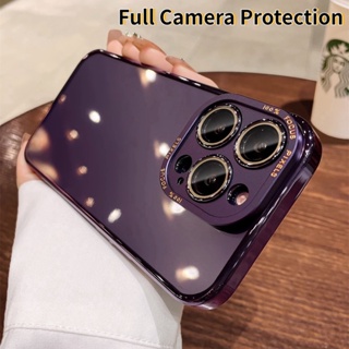 ใหม่ เคสโทรศัพท์มือถือ อะคริลิคแข็ง แบบใส ป้องกันกล้อง สําหรับ iPhone 12 13 14 15 Pro Max 14 Pro 13Pro Max 14 15 Plus