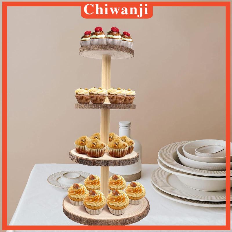chiwanji-ขาตั้งไม้-4-ชั้น-สําหรับวางคัพเค้ก-ขนมหวาน-เค้ก-งานแต่งงาน