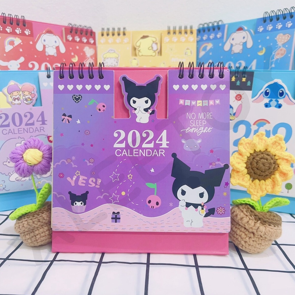 ปฏิทินตั้งโต๊ะลายการ์ตูน ปี2023 2024 เนื้อกระดาษด้านในเขียนโน้ตได้
