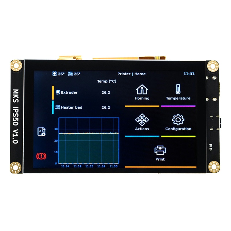 Stay หน้าจอ TFT USB Type C 800x480 DC12-24V MKS SKIPR MKS PI ขนาด 5 ...