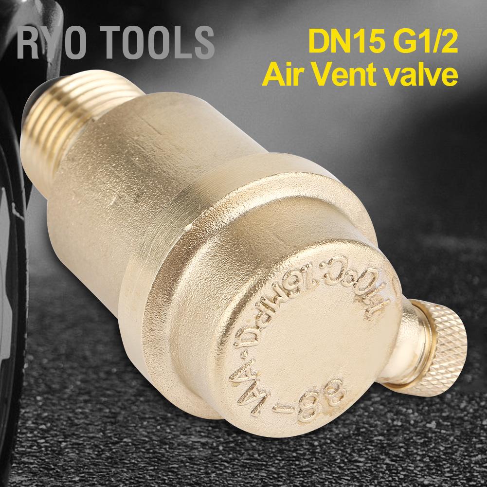 Ryo Tools DN15 G1/2 ทองเหลืองวาล์วระบายอากาศอัตโนมัติสำหรับเครื่องทำน้ำ ...