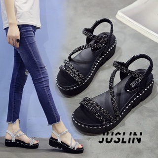 JUSLIN   รองเท้าแตะผู้หญิง ส้นแบน ใส่สบาย สไตล์เกาหลี รองเท้าแฟชั่น 2023 ใหม่  Trendy สวยงาม ins Unique B98G0QT 37Z230910