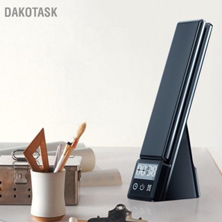  DAKOTASK โคมไฟตั้งโต๊ะ LED ป้องกันดวงตาโคมไฟตั้งโต๊ะมัลติฟังก์ชั่นพับได้พร้อมเครื่องชาร์จไร้สายสำหรับสำนักงานและห้องนอน