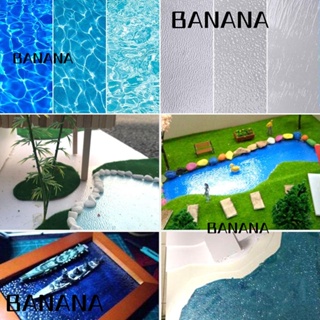 Banana1 สติกเกอร์ลายน้ําจําลอง แบบกระดาษใส สีฟ้า สําหรับตกแต่งโต๊ะทราย สระว่ายน้ํา DIY