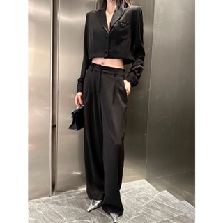 6MUP PRA * A 23 autumn and winter New suit temperament style suit triangle card short small suit coat pants fashion suit