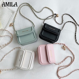 Amila กระเป๋าสะพายข้าง ทรงสี่เหลี่ยม ขนาดเล็ก แฟชั่นเรียบง่าย และเป็นที่นิยม สไตล์เกาหลี สําหรับผู้หญิง