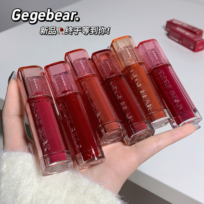gege-bear-ลิปสติก-เพิ่มความชุ่มชื้น-ไม่ติดถ้วย-ให้ความชุ่มชื้น-ลิปสติกสี
