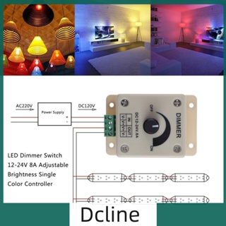 [Dcline.th] สวิตช์ควบคุมหรี่ไฟ LED 12-24V 8A ปรับความสว่างได้ สีเดียว