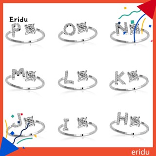 [ER] แหวนเปิด ลายตัวอักษร ปรับได้ หรูหรา สําหรับผู้หญิง