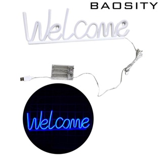 [Baosity] ป้ายไฟนีออน Welcome ของขวัญวันเกิด สําหรับตกแต่งหน้าต่าง งานแต่งงาน บาร์กาแฟ
