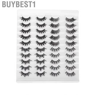 Buybest1 20 Pairs  6D Fiber Fake Lashes Reusable Dense Half Eye