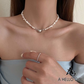 สร้อยคอ สร้อยข้อมือ สายโซ่แม่เหล็ก ประดับไข่มุก แบบเรียบง่าย สไตล์เกาหลีเรโทร สําหรับผู้หญิง