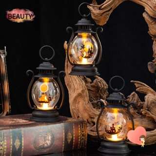 Beauty โคมไฟ LED รูปฟักทองผี สไตล์เรโทร สําหรับแขวนตกแต่งบ้าน ปาร์ตี้ฮาโลวีน