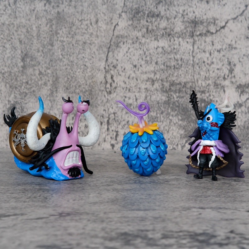 โมเดลฟิกเกอร์-one-piece-kaidou-wow-fruit-snail-kaidou-fish-kaidou-ของเล่นสะสม-สําหรับเด็ก-23-3-ชิ้น