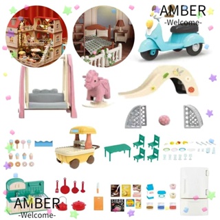 Amber ชุดเฟอร์นิเจอร์จําลอง ขนาดเล็ก สเกล 1/12 DIY สําหรับครอบครัว