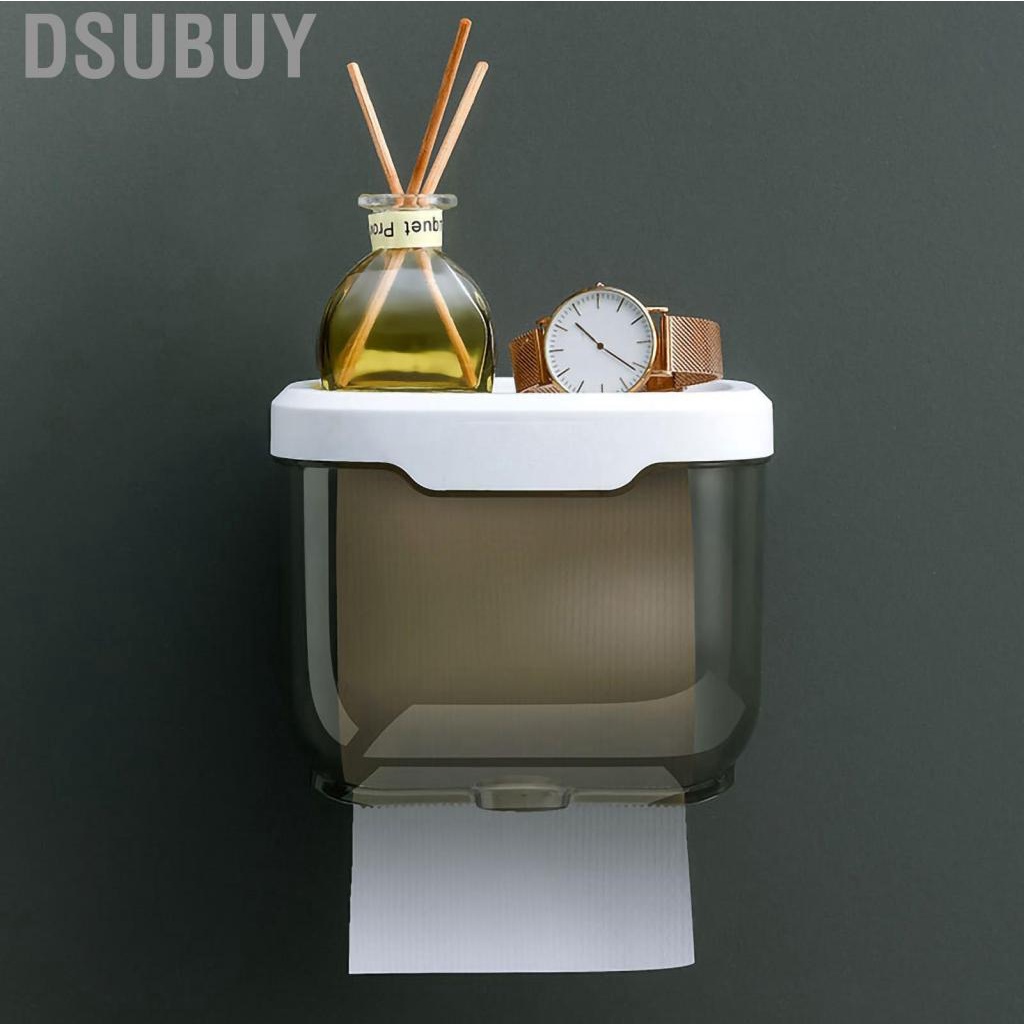dsubuy-wall-mounted-tissue-box-durable-transparent-plastic-black-for-bathroom
