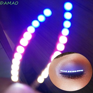 Damao ขนตาปลอมนีออน LED เรืองแสง กันน้ํา สร้างสรรค์ ฮาโลวีน สว่างขึ้น ติดเปลือกตา ของขวัญ โคมไฟขนตานีออน ที่มีสีสัน ผู้หญิง ผู้ชาย