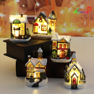 【AG】บ้านคริสต์มาส เรืองแสง เป็นมิตรกับสิ่งแวดล้อม สําหรับตกแต่งบ้าน
