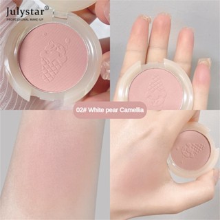 JULYSTAR Kakashow 4 สี Monochrome Powder Blush เมาเล็กน้อย Sweet Powder Blusher Matte ธรรมชาติง่ายสีสม่ำเสมอ Pigmented Powder Blush