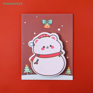 【loveoionia1】กระดาษโน้ตมีกาว ลายซานตาคลอส คริสต์มาส สําหรับสํานักงาน โรงเรียน【IA】