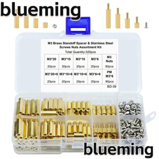 Blueming2 น็อตสกรู หกเหลี่ยม ทองเหลือง ตัวผู้ ตัวเมีย M3 สีทอง สําหรับเมนบอร์ด PCB DIY 320 ชิ้น