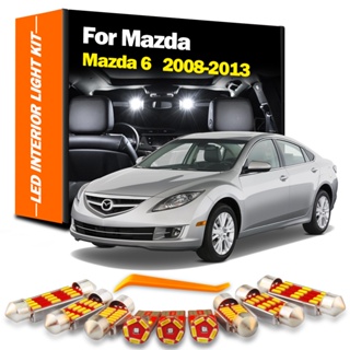 ชุดหลอดไฟ LED ติดป้ายทะเบียนรถยนต์ สําหรับ Mazda 6 Mazda6 MK2 GH 2008 2009 2010 2011 2012 2013 13 ชิ้น