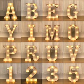 Christmas_ ป้ายไฟ LED รูปตัวอักษร ตัวเลข 0-9 26 ตัวอักษร สําหรับแขวนตกแต่งผนัง ปาร์ตี้ บาร์