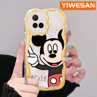 เคสโทรศัพท์มือถือ ซิลิโคนใส กันกระแทก ลายการ์ตูนมิกกี้เมาส์น่ารัก สีครีม สําหรับ VIVO Y21 2021 Y21G Y33s Y21s Y21e Y21a Y21t T1x 4G