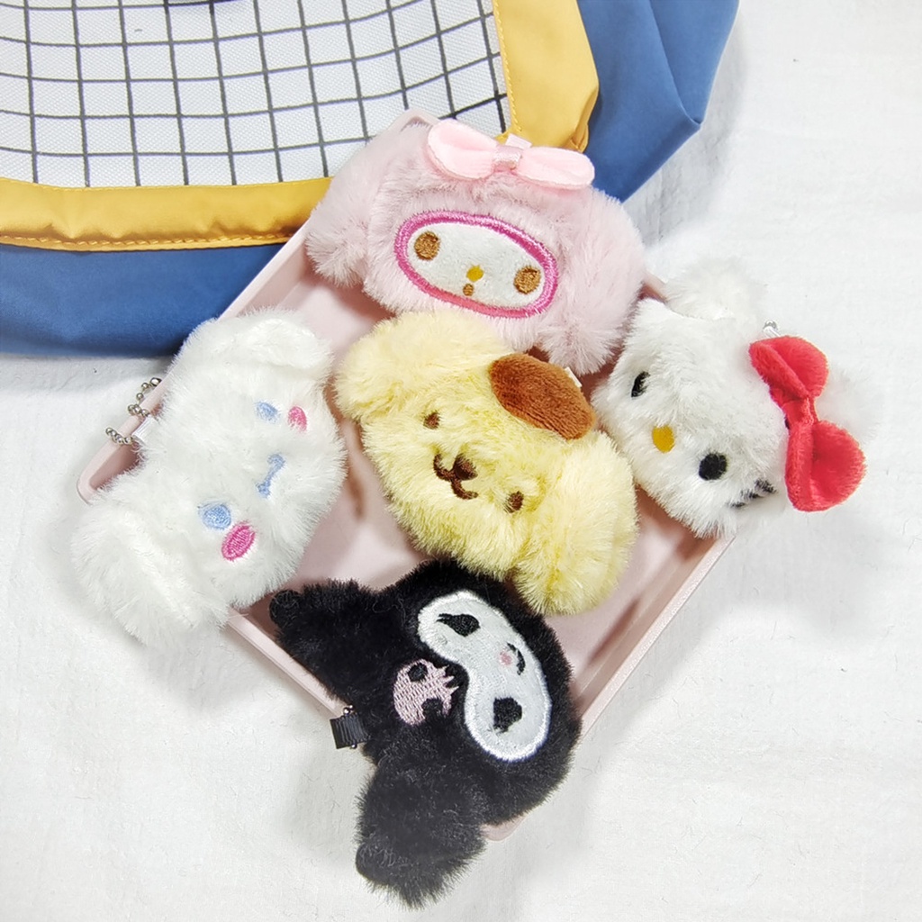 sanrio-kawaii-hello-kitty-kuromi-ตุ๊กตาของเล่น-จี้ตุ๊กตาน่ารัก-พวงกุญแจกระเป๋า-จี้ของขวัญคริสต์มาส-5-ซม