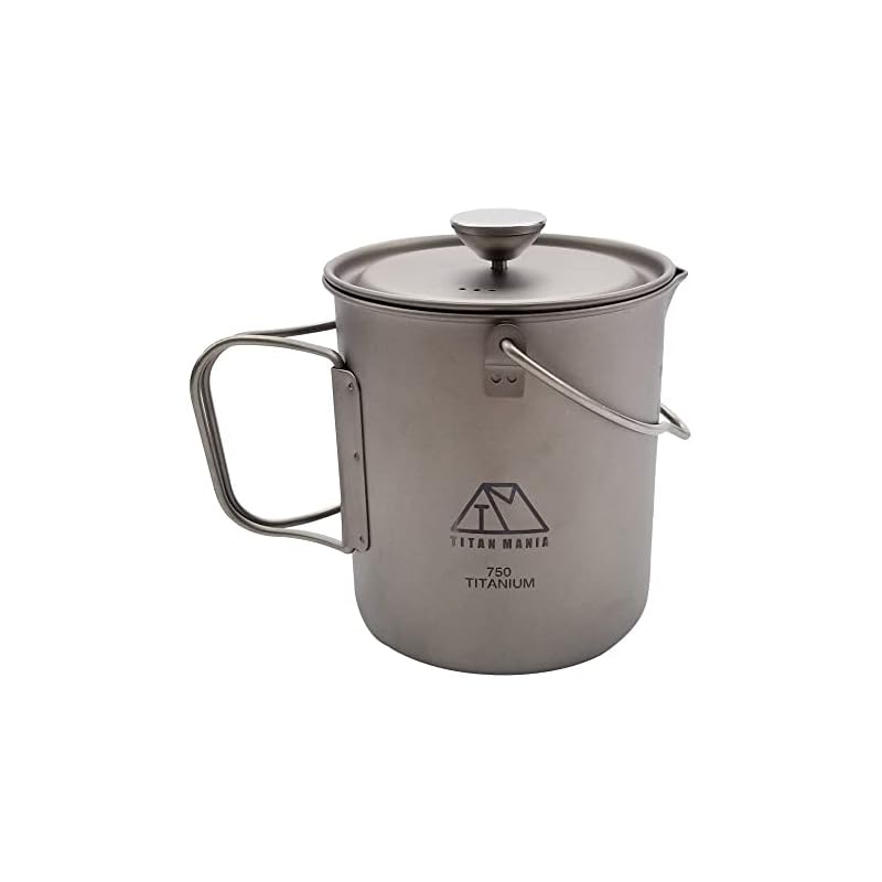 TITAN MANIA Coffee French Press Camping Titanium Outdoor 750ml