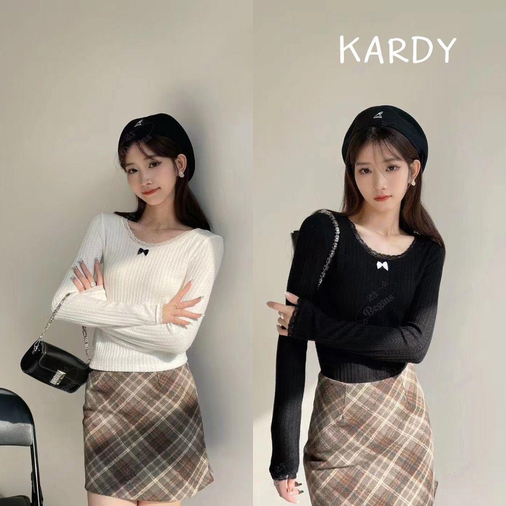 Kardy เสื้อเเขนยาว ผ้านิ่มพรีเมียม ลายโบว์ (86323) | Shopee Thailand