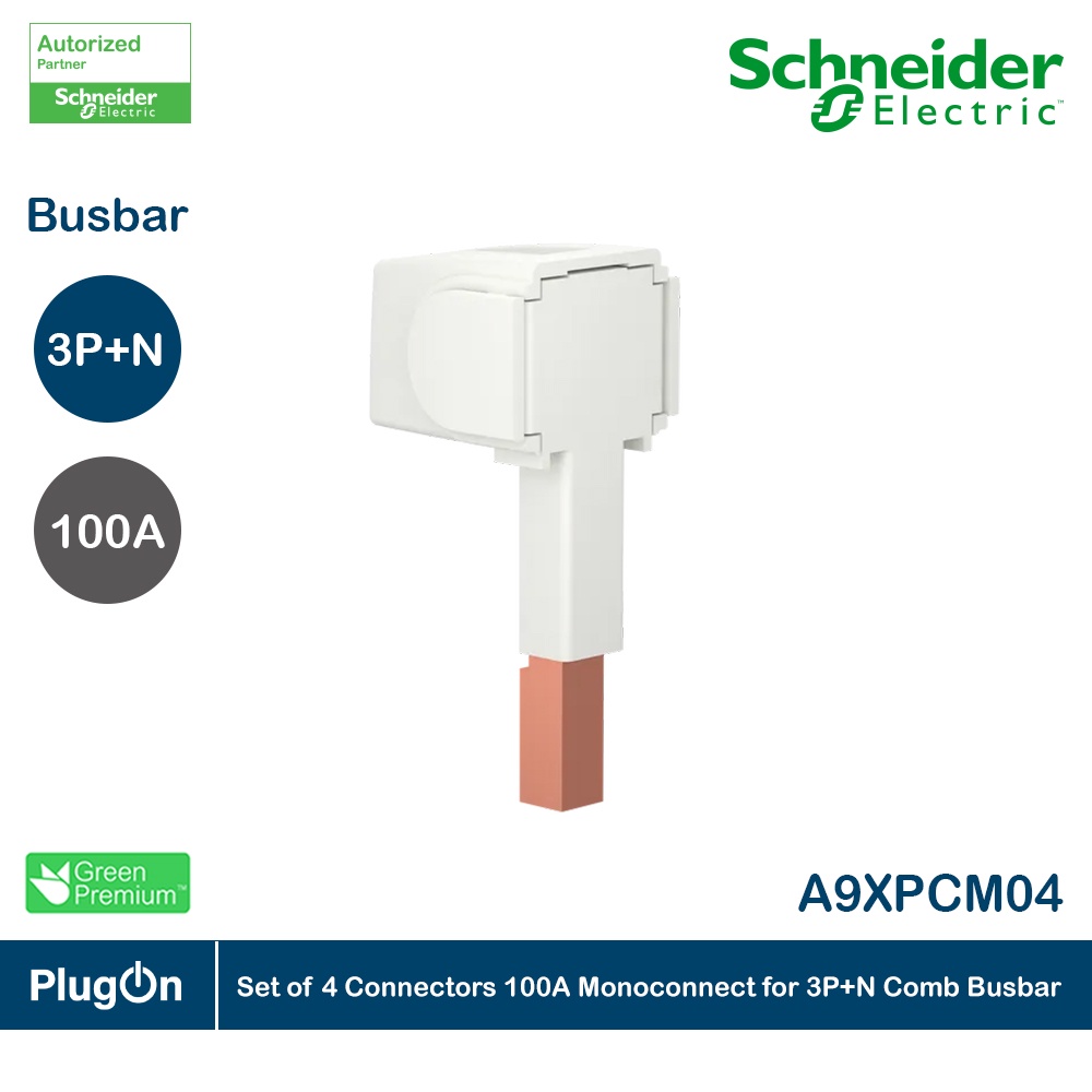 Schneider Set of 4 Connectors 100A Monoconnect for 3P+N Comb Busbar ...