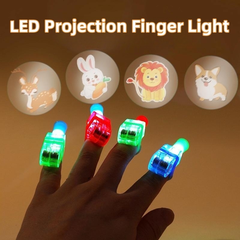 แหวนไฟโปรเจคเตอร์-led-รูปการ์ตูนสัตว์น้อยน่ารัก-ของเล่นเสริมการเรียนรู้เด็ก