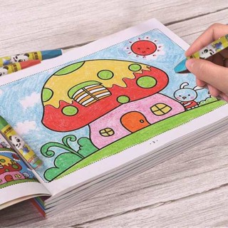 สมุดระบายสี สมุดระบายสีเด็ก เด็กวาดรูป Doodle Book สมุดระบายสีเด็กชุดภาพวาดภาพอนุบาลอายุ 3-6 ปีตรัสรู้สมุดภาพระบายสี