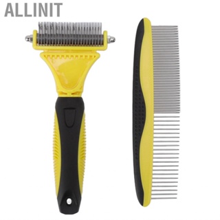 Allinit Pet Undercoat Rake Kit Stainless Steel Double Sided Hair Grooming Tools